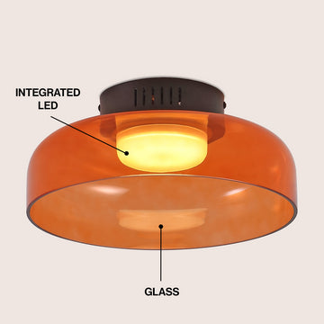 Kalmar 12" Modern Minimalist Iron/Glass Dimmable Integrated LED Flush Mount